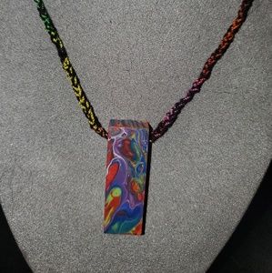 Rainbow Wearable art artisan necklace